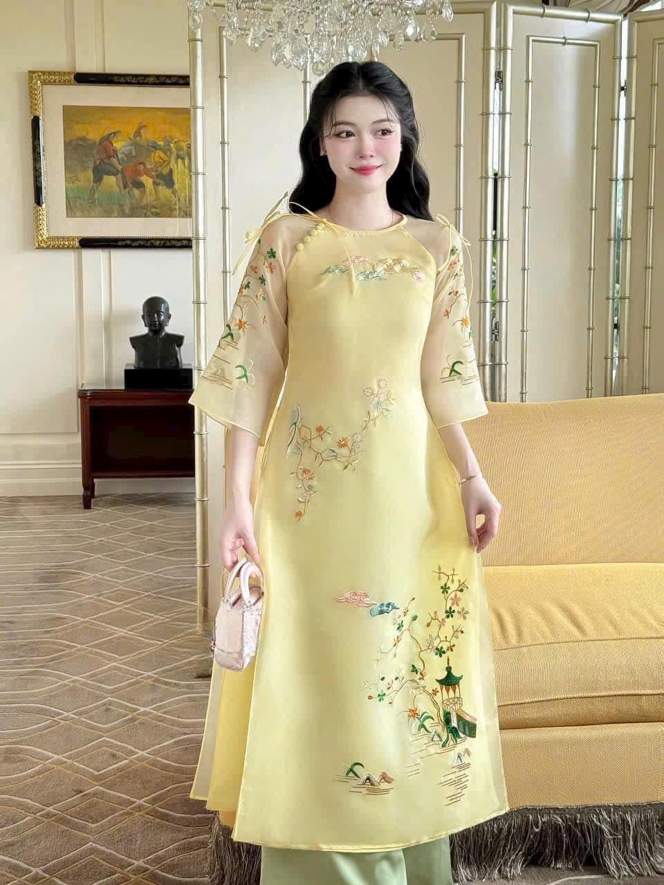 Bộ Áo Dài in 3D Thời Trang DA147.
