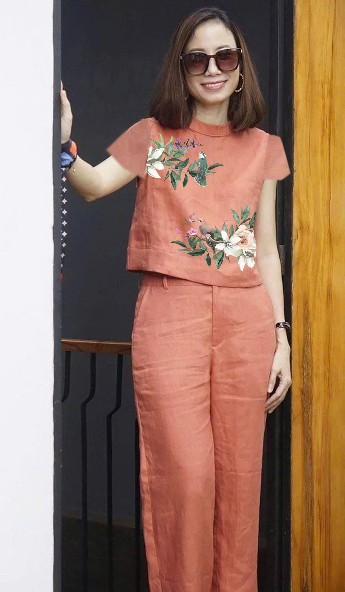 Set  Bộ Linen In Hoa QA59