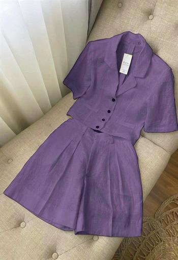 Chỉ #189K - Có ngay Set đùi  linen thời trang  -  Vải  linen  bột mặc màu hè, vải hút mồ hôi
- Thiết kế Form suông  dễ mặc, tiện lợi, 
- Quần  lưng sau chun, lưng trc khóa kéo
